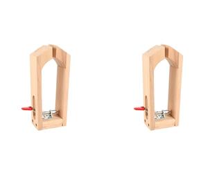 Jushenpoer 2X Clip de Maintien pour Artisanat en Cuir, Outils en Bois Ensemble de L'Outils À Main Couture de Table Couture Laçage Pince Cheval Poney Outils