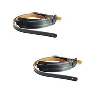Jushenpoer 2X Cuir et Boucle En Métal Sangle de Guitare électrique Ceinture épaulière Réglable Sangles de Guitare Vintage-Couleur Noire