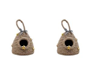 Jushenpoer 2X DéCor de Ruche à Suspendre, Plateau à Plusieurs Niveaux, DéCor Mignon en Nid d'abeille Fait à la Main, Ornement de FêTe sur Le ThèMe de L'Abeille pour Ferme