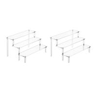 Jushenpoer 2X ÉLéVateurs D'Affichage en Acrylique, Organisateur de Support de Parfum, ÉLéVateurs D'ÉTagèRe en Acrylique Transparent pour Supports pour Aliments, Utilisation sur Table