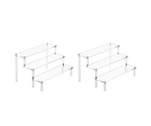 Jushenpoer 2X ÉLéVateurs D'Affichage en Acrylique, Organisateur de Support de Parfum, ÉLéVateurs D'ÉTagèRe en Acrylique Transparent pour Supports pour Aliments, Utilisation sur Table