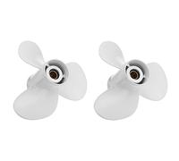 Jushenpoer 2X Hélice Hors-Bord de Bateau pour 25-60HP 11 1/4 x 14 Hélice Marine 13 Dent Cannelée 663-45958-01-EL