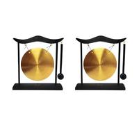 Jushenpoer 2X Mini Bureau Gong Table Carillon à Vent Instrument de Percussion Cymbales Gongs avec Maillet pour la DéCoration IntéRieure Cadeau de Pendaison de CréMaillèRe-A
