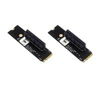 Jushenpoer 2X NGFF M.2 vers PCI-E 4X Riser Card M2 M Key vers Adaptateur PCIe X4 avec Indicateur LED SATA Power Riser pour Bitcoin Mining