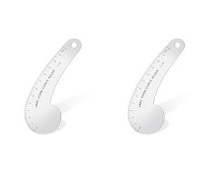 Jushenpoer 2X RèGle de Courbe de Forme Variable 12 Pouces en Métal Courbe FrançAise RèGle de Courbe de Hanche pour Mesurer la Fabrication de de Couture