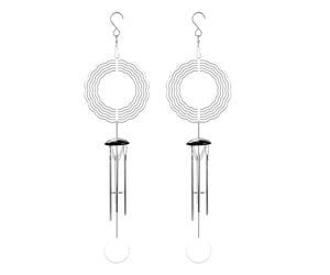 Jushenpoer 2X Sublimation Wind Spinner Blanks DéCor ExtéRieur, Carillons ÉOliens avec 4 Tubes en Aluminium ÉPaissi pour Maman Grand-MèRe Femmes