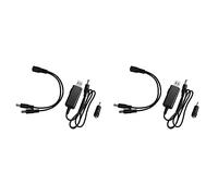 Jushenpoer 2X USB Boost Câble 5V Intensifier À 9V 12V Dc Tension Convertisseur Transformateur de Tension 1A ÉLévateur Régulateur de Puissance Dc avec Interrupteur et Affichage LED Voltmètre
