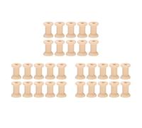 Jushenpoer 30pcs Bobine de Vide en Bois Couleur 29mm X23mm