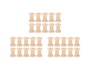 Jushenpoer 30pcs Bobine de Vide en Bois Couleur 29mm X23mm