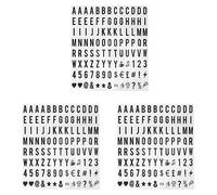 Jushenpoer 312 Pcs Cinématique Lightbox Remplacement Lettres et Chiffres Signes Noir pour A4 Light Up Letter Box Sign Message Board 65.4X35mm(LED Light Box n'est Pas Inclus)(Couleur: Noir)