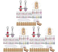 Jushenpoer 3Ensemble Pendentif Gardien, Angle avec Pendentif étoile, Porte-Clés, Cadeaux D'Invités Chanceux, Mariage, Filles, Gardien avec Sac en Organza