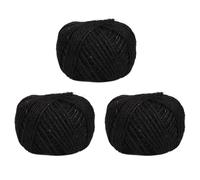 Jushenpoer 3pièces 50m Corde en Jute pour Artisanat Scrapbooking Jardinage-Noir