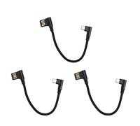 Jushenpoer 3X 15 cm Micro-USB5 Broches Angle Droit vers Angle Droit Gauche 90 DegréS USB 2.0 Double Coude Câble de Charge de DonnéEs pour Tablette et TéLéPhone V8