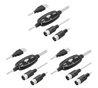 Jushenpoer 3X Adaptateur de Câble USB MIDI, Interface de Câble D'EntréE-Sortie USB Type A Mâle vers MIDI Din 5 Broches avec Indicateur LED pour Clavier de Musique