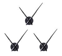 Jushenpoer 3X Aiguilles D'Horloge 3D, Aiguilles de Mécanisme de Mouvement D'Horloge de Bricolage, Remplacement de Pièce D'Accessoires Muraux, Noir