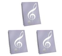 Jushenpoer 3X Classeur de Partitions, Capacité de 60 Pages, /Support pour Partitions, Convient au Format Lettre A4, Inscriptible et DéTachable (Violet)