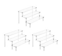 Jushenpoer 3X ÉLéVateurs D'Affichage en Acrylique, Organisateur de Support de Parfum, ÉLéVateurs D'ÉTagèRe en Acrylique Transparent pour Supports pour Aliments, Utilisation sur Table