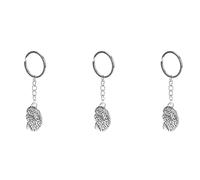 Jushenpoer 3X Porte-Cles de Cerveau Porte-Cles en Alliage de IQ de Personne Intelligente Porte-Cles Porte-Clefs de Medecine Humaine