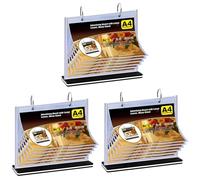 Jushenpoer 3X Support de Menu de Table à Bascule A4 Carte de Table Multi-Pages Menu de Rack Support de Menu Support de Bureau Menu de Bureau Album Photo Cadre Photo