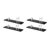 Jushenpoer 4 PièCes PréSentoir à Couteaux ÉTui à Couteaux en Acrylique PréSentoir à Couteaux de Bureau, Porte-Couteau pour la DéCoration IntéRieure (Base Noire)