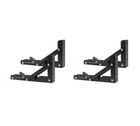 Jushenpoer 4 PièCes Support Pliant Camping-Car ÉTagèRe de Table Camping-Car Caravane Finition Noire Mini Support Pliant en Acier Inoxydable