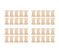 Jushenpoer 40pcs Bobine de Vide en Bois Couleur 29mm X23mm
