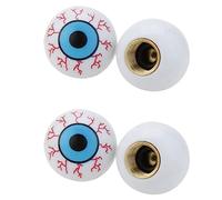 Jushenpoer 4Pcs Sourire Balle Bouchons de Valves de Pneus Couvercles/Bouchons de Valves/Soupape de Roue/Pneu pour Voitures Motos Velo