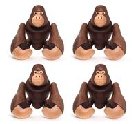 Jushenpoer 4X Artisanat en Bois Gorille CréAtif Les DéCorations D'Ameublement Peuvent Accrocher des Cadeaux DéCorations en Bois