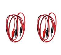 Jushenpoer 4X Clips de Crocodile de Double Fiche Banane Male A 2 Fils de Test Cable Noir et Rouge