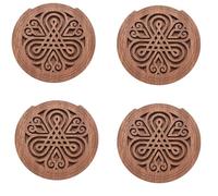 Jushenpoer 4X Guitare en Bois Trou Sonore Son Trou de Couverture Bloquer les Commentaires Tampon en Bois Acajou pour Eq Guitares Folklorique Acoustiques 7
