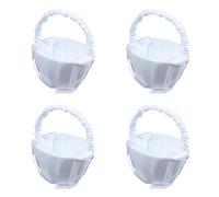 Jushenpoer 4X Panier de Fleur pour Les Petites Filles Decoration de Mariage Panier de Fleur Perle Beau Panier du Mariage en Satin