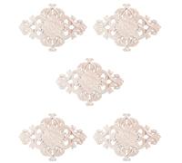 Jushenpoer 5X Beaucoup Bois Sculpté Long Onlay Applique Murs de Fleurs Non Peints Armoires Type de Décor de Porte: 21X15 cm