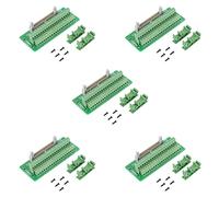 Jushenpoer 5X Interface de PLC de Prise de Bornier de Carte de Dérivation de Bande de Connecteur D'IDC40P 40Pin avec Le Support, pour Le PLC, Support de Rail DIN