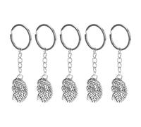 Jushenpoer 5X Porte-Cles de Cerveau Porte-Cles en Alliage de IQ de Personne Intelligente Porte-Cles Porte-Clefs de Medecine Humaine