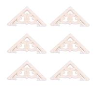 Jushenpoer 6pièces 8 X 8Cm Bois Sculpté Coin Incrustation Appliques DéCor Meubles Artisanat Non Peint