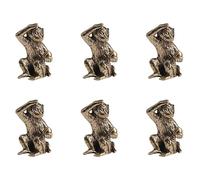 Jushenpoer 6X Bronze Mini Singe Statue Singe Statue Paysage Les Accessoires, Table à Thé, Bureau Antique Articles en Bronze