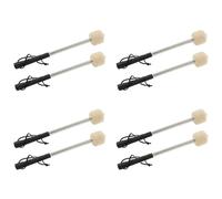 Jushenpoer 8 Maillets de Tambour En Acier Basse de 12,5 Pouces, de Tambour En Feutre de Laine avec Poignée En Acier Inoxydable, Maillets de Tambour En Laine Antidérapants