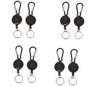 Jushenpoer 8 Pcs Bobine de Badge-Support de la Carte D'Identité Yoyo Ski Recul Rétractable Couleur: Noir Quantité: 2Pcs