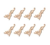 Jushenpoer 8X DéCalque en Bois Sculpté Coin Onlay Applique DéCoration Murale 12 X 6Cm Non Peint