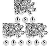 Jushenpoer 90 Pièces Boules de Miroir Disco 2 Pouces Boule de Miroir Réfléchissante Boule Suspendue pour Les Décorations de Maison de Fête d'arbre de Noël
