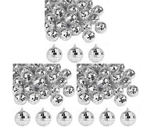 Jushenpoer 90 Pièces Boules de Miroir Disco 2 Pouces Boule de Miroir Réfléchissante Boule Suspendue pour Les Décorations de Maison de Fête d'arbre de Noël