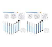 Jushenpoer Ensemble de 28 Outils de Pochoir de Pointage Mandala de Peinture de Outils de Pointage Comprenant des ModèLes, Plateau de Peinture, Outils de Mandala