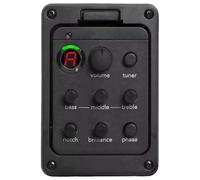 Jushenpoer EQ Tuner Mic Blend Pickups de Guitare 4 Bandes pour Préampli de Guitare Acoustique EQ 201 Compatible avec Fishman.