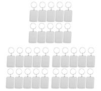 Jushenpoer Lot de 30Pcs Porte-Cles Anneau Brise DIY Cadre Photo Vierge Rectangle 3.3x5cm