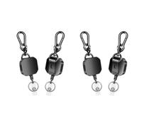 Jushenpoer Lot de 4 Porte-Clés Rétractables, Porte-Badge D'Identification en Métal Robuste, Porte-Clés Mousqueton avec Clip de Ceinture