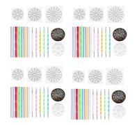 Jushenpoer Mandala Dotting Stencil Tools de Peinture sur Stylet à Bille de Pointage Comprennent Un Pochoir, Un Plateau de Peinture (68 Paquet)