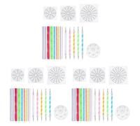 Jushenpoer Mandala Dotting Stencil Tools de Peinture sur Stylet à Bille de Pointage Comprennent Un Pochoir, Un Plateau de Peinture (51 Paquet)