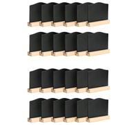 Jushenpoer Paquet de 24 Mini Tableaux Noirs, Tableaux à Craie pour Notes de Cuisine avec Supports 10 X 7,2 Cm, Tableau Noir pour Messages de Table