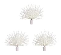 Jushenpoer Tiges D'Eucalyptus Artificielles Blanches, 108 Feuilles de Fausses Branches D'Eucalyptus pour Arrangement Floral, Décoration de Bouquet de Mariage