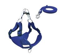 JUSHZ Laisse Chien Harnais Classiques Longe pour Chien 1,4 M Longue Lasso Boucle Cordon De Serrage Crochet Boucle Chat Sangle Réfléchissante Nuit Boucle Coulissante Réglable (L,Blue)